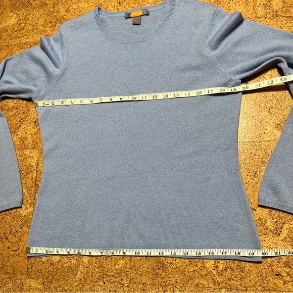 Just Cashmere By Forte Crewneck 100% Cashmere Sweater In Light Blue Sz XL - Picture 8 of 10